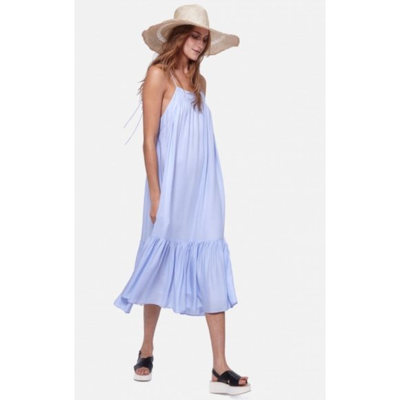 Morgan Carper Cornflower Ruffled Hem Midi Dress - Picture 1 of 11